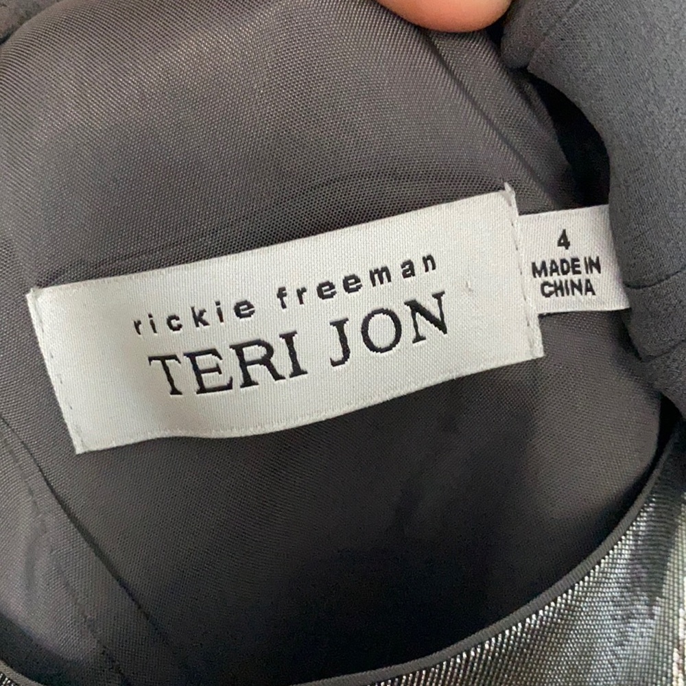 EUC Rickie Freeman for Teri Jon Pewter dress - Picture 16 of 16